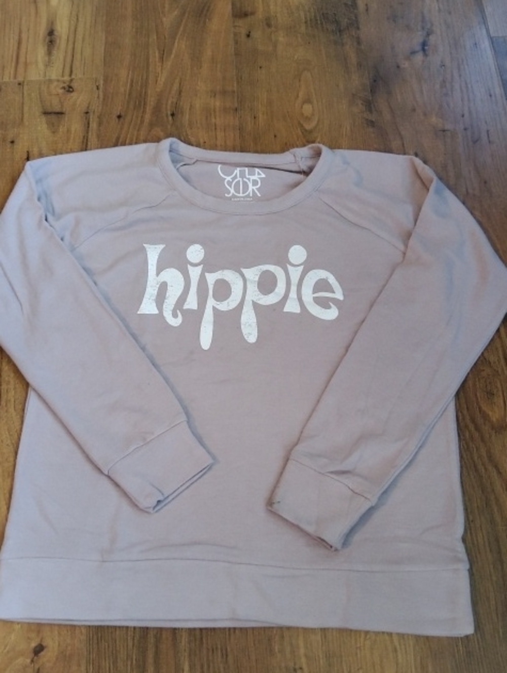 Chaser Dusty Mauve "hippie" Crewneck Sweatshirt Large NWT